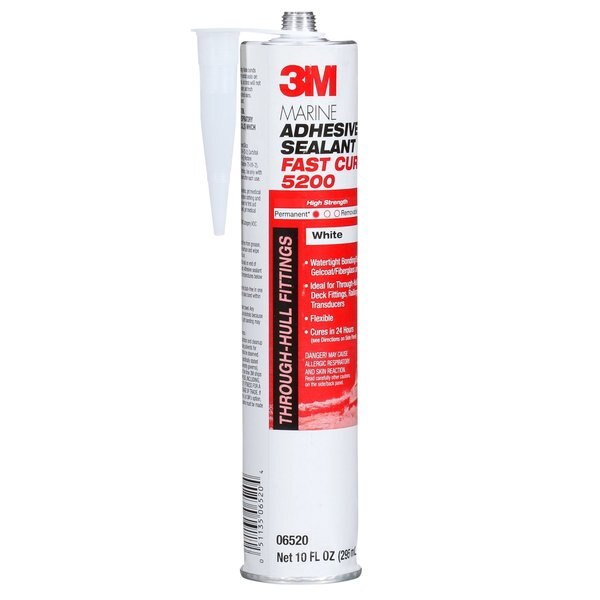 3M Adhesive Sealant 5200FC, Fast Cure, White, 10oz Cartridge- 06520