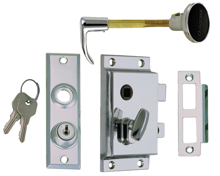 Perko Chr/Znc Rim Lock Set 0919DP0CHR Door, Window & Drawer Hardware 0919DP0CHR