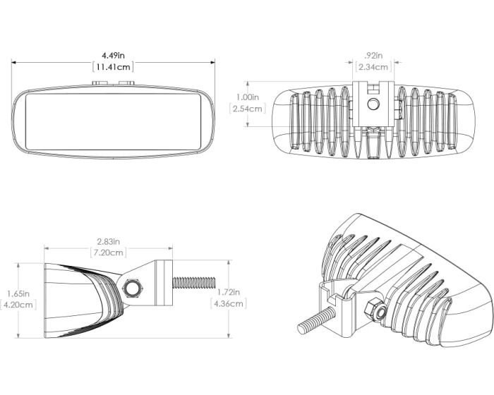 Lumitec CapreraLT Bracket Mount LED Flood Light, White - 101292 - Image 2