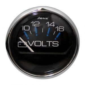 Faria Chesapeake 10-16V Voltmeter, Black – 13705 Voltmeter Gauges 13705