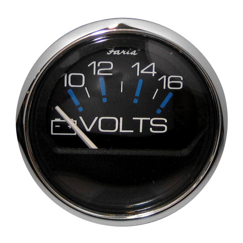 Faria Chesapeake 10-16V Voltmeter, Black – 13705 Voltmeter Gauges 13705