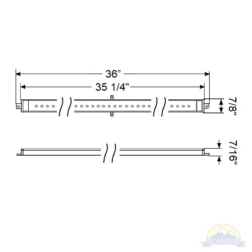 Scandvik 12V 36in LED Scan Stripe Light, White – 41358P Courtesy Lights 288051 2