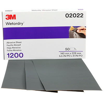 3M 9 x 5-1/2 1200 Wet/Dry Sandpaper - 02022