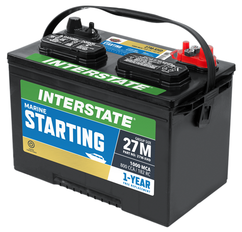 Interstate Battery Group 27 Starting Battery, 1000CA – 27M-XHD Marine Batteries & Chargers 27M-XHD 2