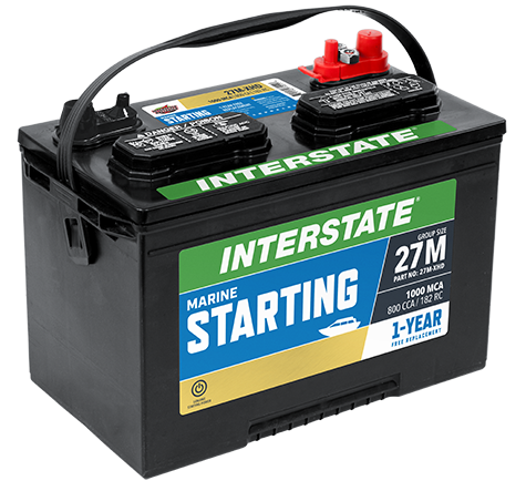 Interstate Battery Group 27 Starting Battery, 1000CA – 27M-XHD Marine Batteries & Chargers 27M-XHD 3