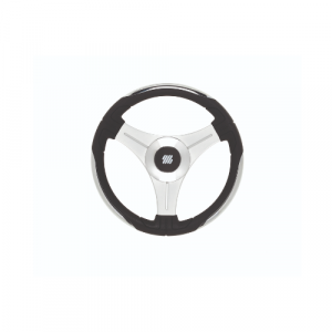 Uflex Levanzo Black Grip Steering Wheel, 3 Spoke, 13in - LEVANZOB/S/CH