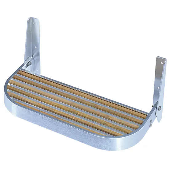 Garelick Teak Folding Foot Rest w/ Rounded Corners - 27515