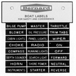 Bernard Engraving Id Label Set - Powerboat IL-02 etters/Black Background