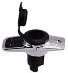 Perko Rectangular 2 Pin Plug-in Pole Light Base, 5Ã¸ Pole Rake  - 1060PB0DP