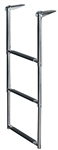 JIF Marine 3 Step Telescoping Ladder DMX3 ght: 34.5″ Width: 11.5″, Gudgeon Length: 5.83″ Boat Ladders 398022
