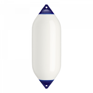 Polyform White F Series Buoy F-10, 18in x 50in – F-10White Twin Eye Cylindrical Fenders 260011 1