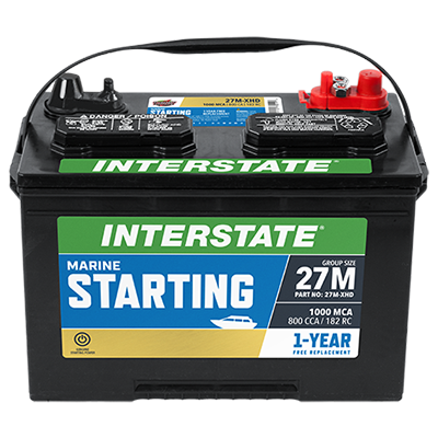 Interstate Battery Group 27 Starting Battery, 1000CA – 27M-XHD Marine Batteries & Chargers 27M-XHD 1