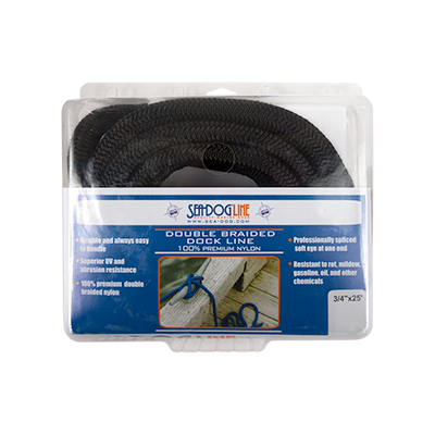Seadog Dbl Braid Dock Line 5/8X25 Blk 302116025BK-1 Braided Dock Lines 302116025BK-1
