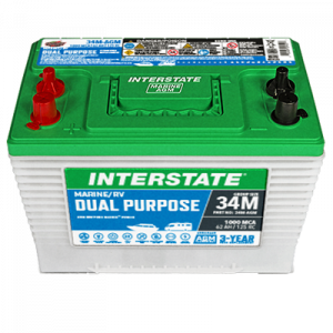 Interstate Battery Group 34 AGM Dual Purpose Battery, 1000CA – 34M-AGM Marine Batteries & Chargers 34M-AGM 1