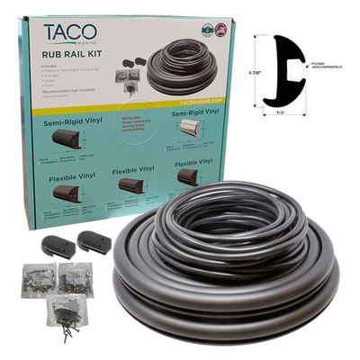 Taco 50Ft Vinyl Rub Rail Kit V11-2423BBK50-2 Rubrail 369083