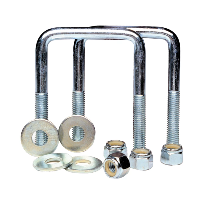 Tie Down 3/8 in.-16 3-1/8 in. 4 in. ZInc Plated Square U-Bolt Kit - 86210