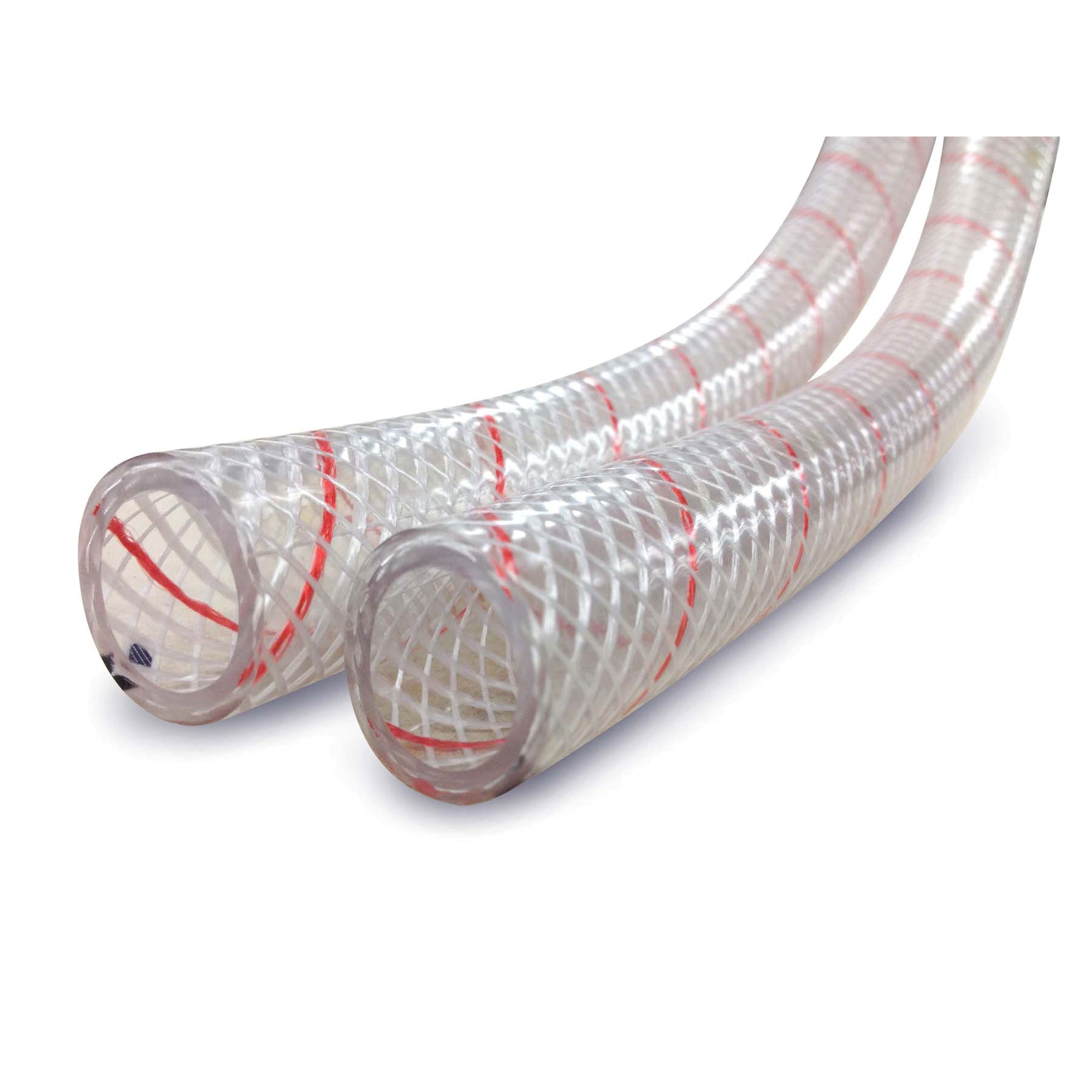 Trident Marine 1/2 x 50ft Clear Reinforced PVC Hose Tubing w/ Tracer - 162-0126
