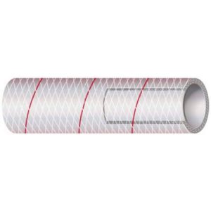 Trident Marine 3/4 x 50ft Clear Reinforced PVC Hose Tubing w/ Tracer - 162-0346