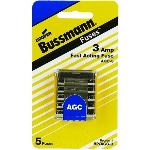 Bussmann AGC 3Amp Fuse 5/Pk BP/AGC-3-RP