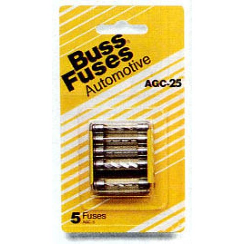 Bussmann AGC 25Amp Fuse 5/Pk BP/AGC-25-RP