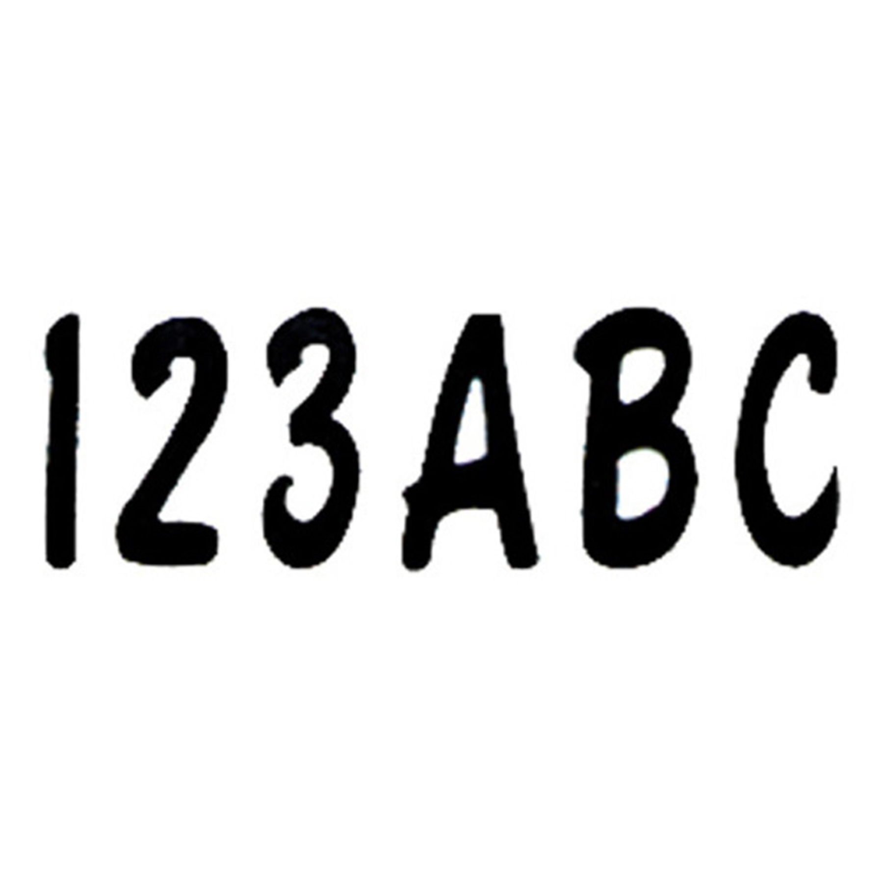 Hardline Blk 3in Letter/Number Set BLK200EC