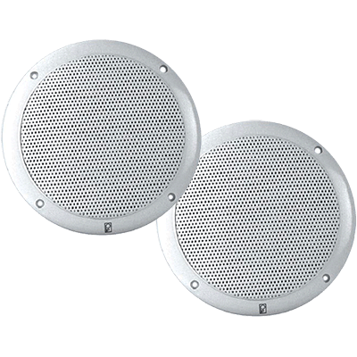 Poly Planar White 6in 2-Way Coax Integral Grill Speaker, Pair - MA4056W