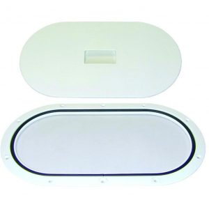 TH Marine Sure-Seal Oval Deck Plate, Polar White - DPOVAL-6D-2-DP