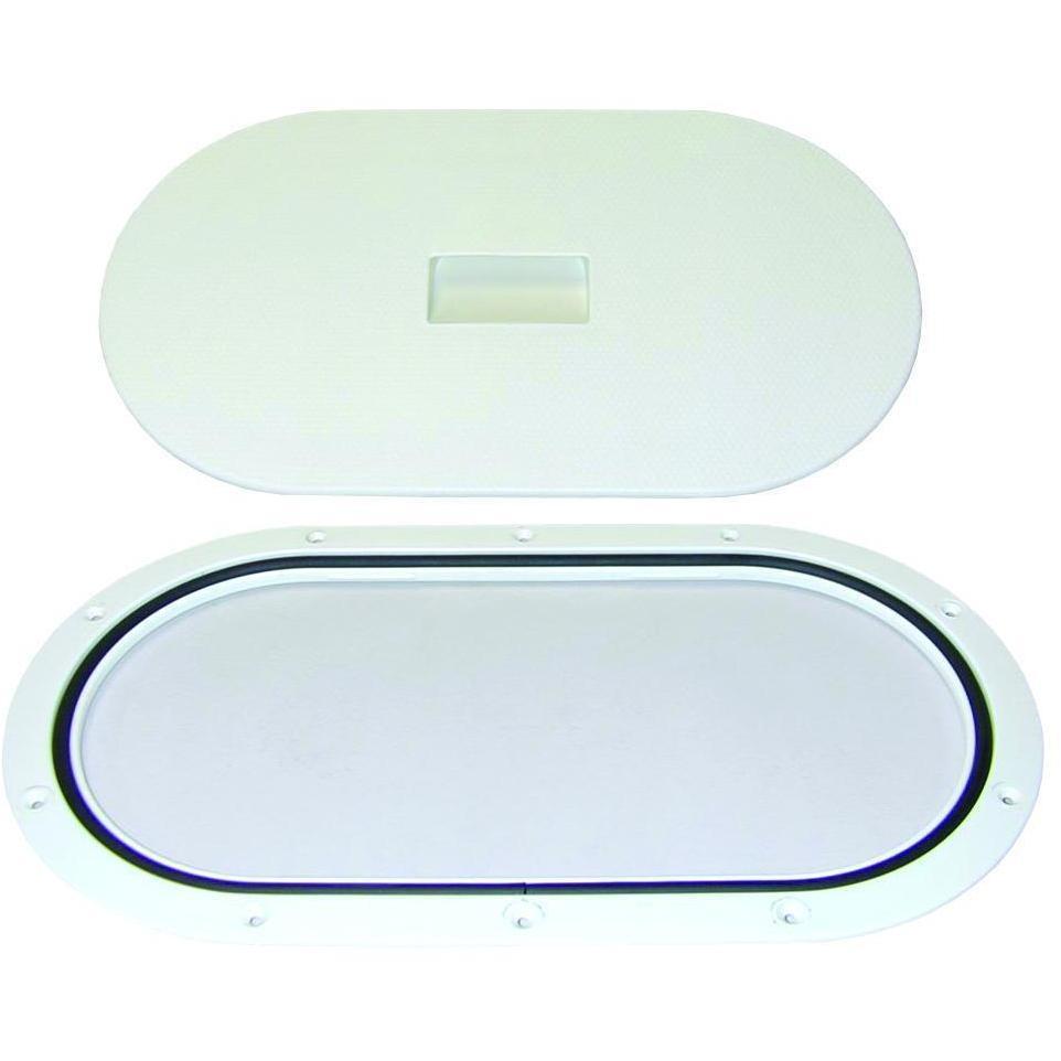 TH Marine Sure-Seal Oval Deck Plate, Polar White - DPOVAL-6D-2-DP