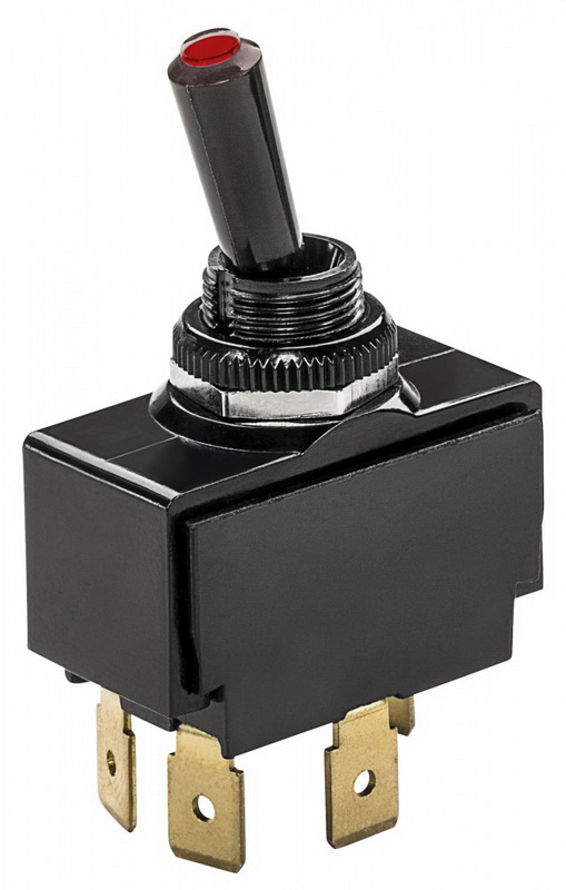 Whitecap Mom.On/Off/Mom.On SPDT Lighted Tip Toggle Switch - S-7053C