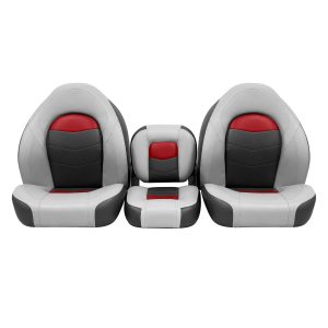 Wise 3317 Pro Angler Tour Bass Bucket & 14" Center Seat Set | Marble • Regal Red • Charcoal