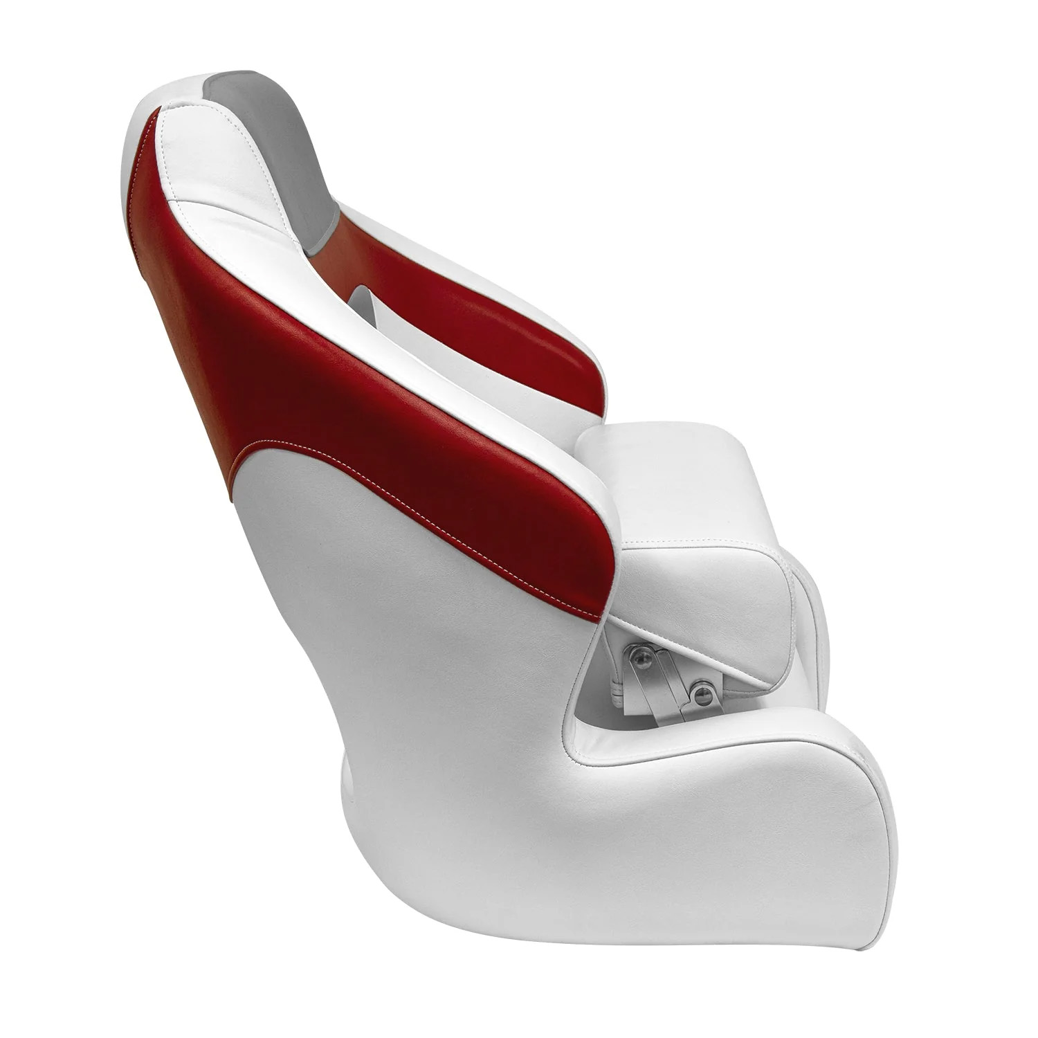 Wise 3338 Baja XL Bucket Seat w/ Flip Up Bolster | Brite White • Grey • Dark Red - Image 2