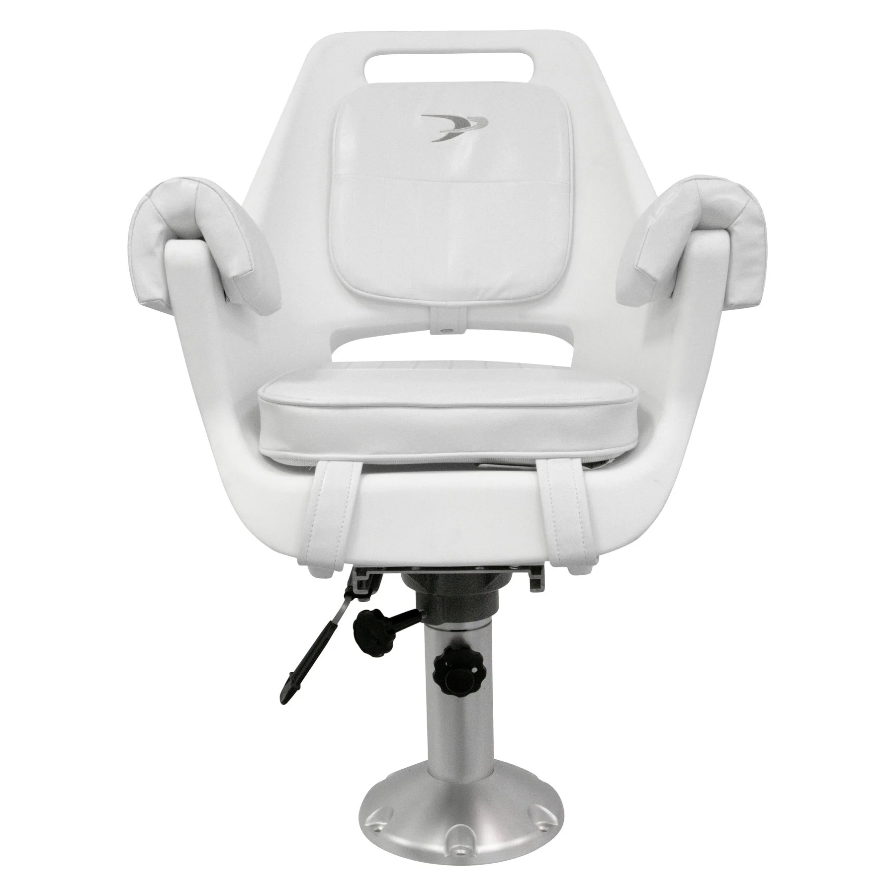 Wise 8WD007-6-710 Deluxe Pilot Chair & Cushions w/ Adjustable Pedestal & Seat Slide Mount | Color — White - Image 2