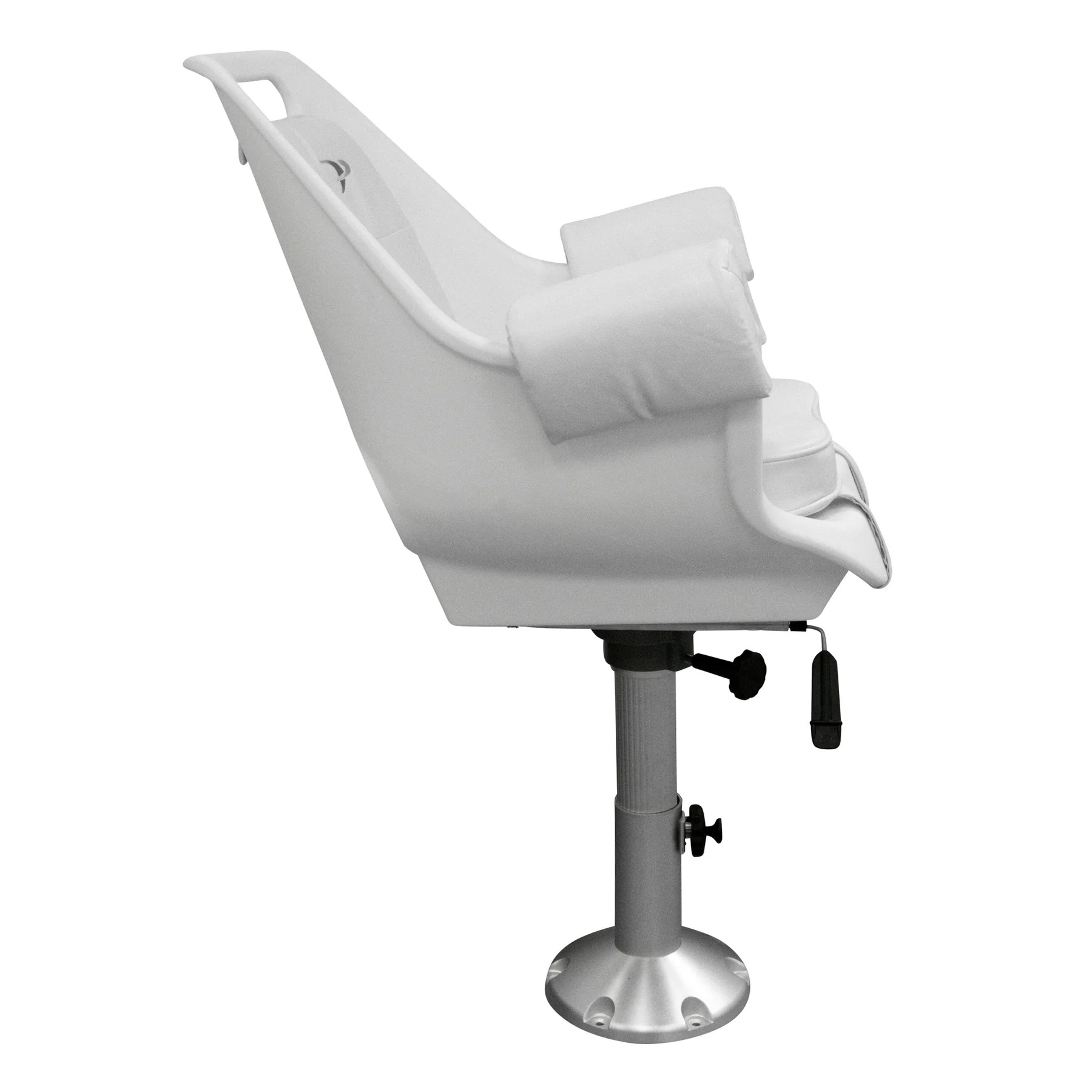 Wise 8WD007-6-710 Deluxe Pilot Chair & Cushions w/ Adjustable Pedestal & Seat Slide Mount | Color — White - Image 3