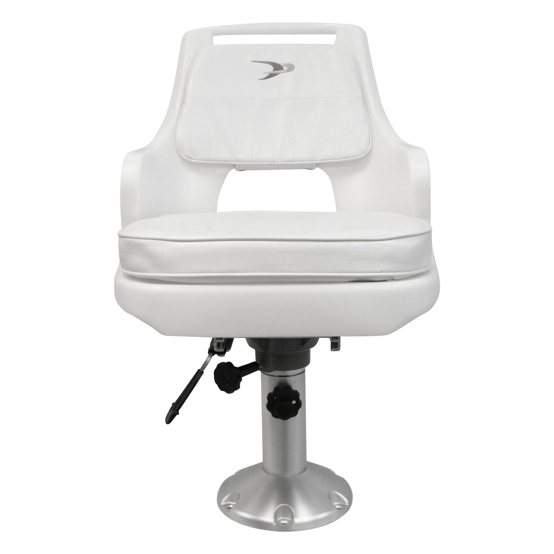 Wise 8WD015-6-710 Standard Pilot Chair & Cushions w/ Adjustable Pedestal & Seat Slide Mount | Color — White - Image 2