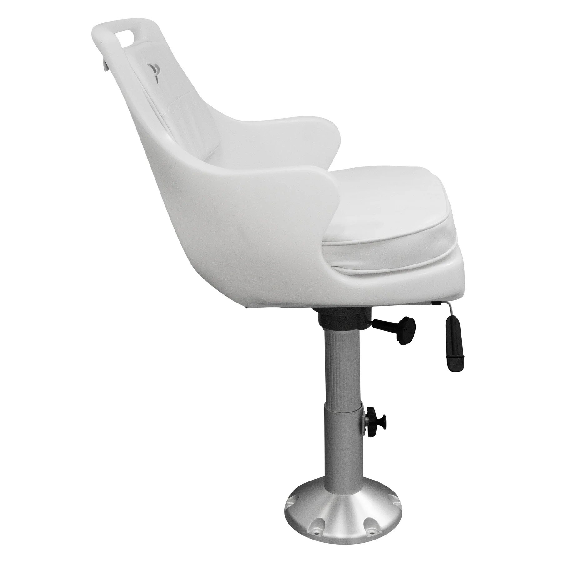 Wise 8WD015-6-710 Standard Pilot Chair & Cushions w/ Adjustable Pedestal & Seat Slide Mount | Color — White - Image 4