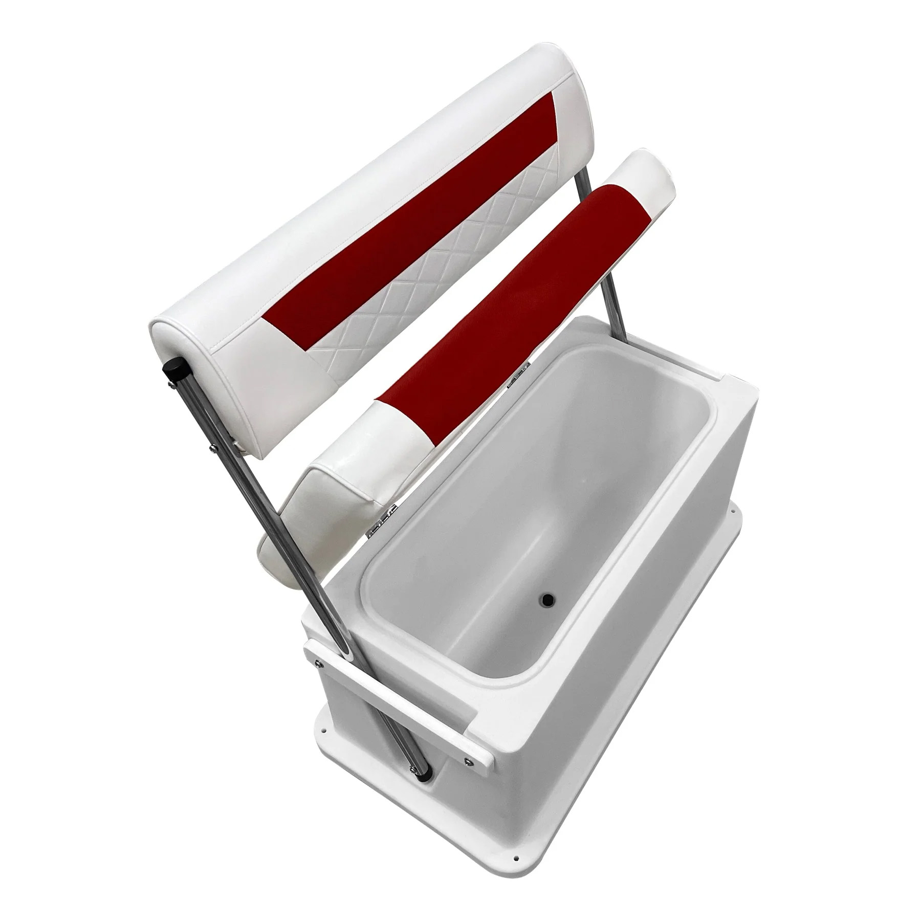 Wise 8WD437 Premium Swingback 62 Qt Cooler Seat | Color — White • Crimson Red - Image 4