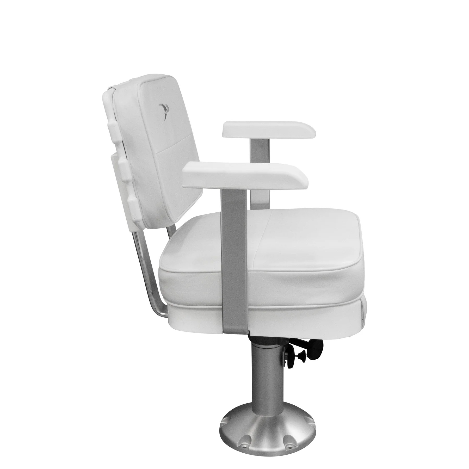 Wise 8WD562-7-710 Ladderback Helm & Cushions w/ Adjustable Pedestal & Spider Mount | Color — White - Image 3