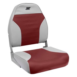 Wise 8WD588PLS Traditional High Back Fishing Seat | Color — Grey • Red