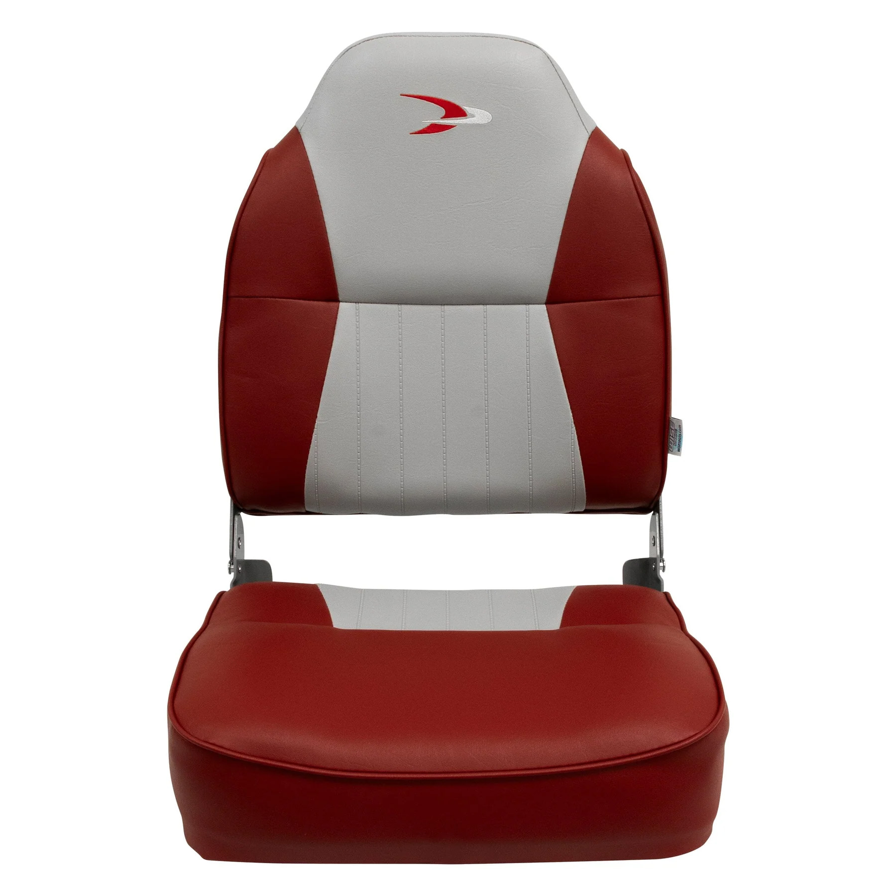 Wise 8WD640PLS Lund Style High Back Fishing Seat | Color — Grey • Red - Image 2