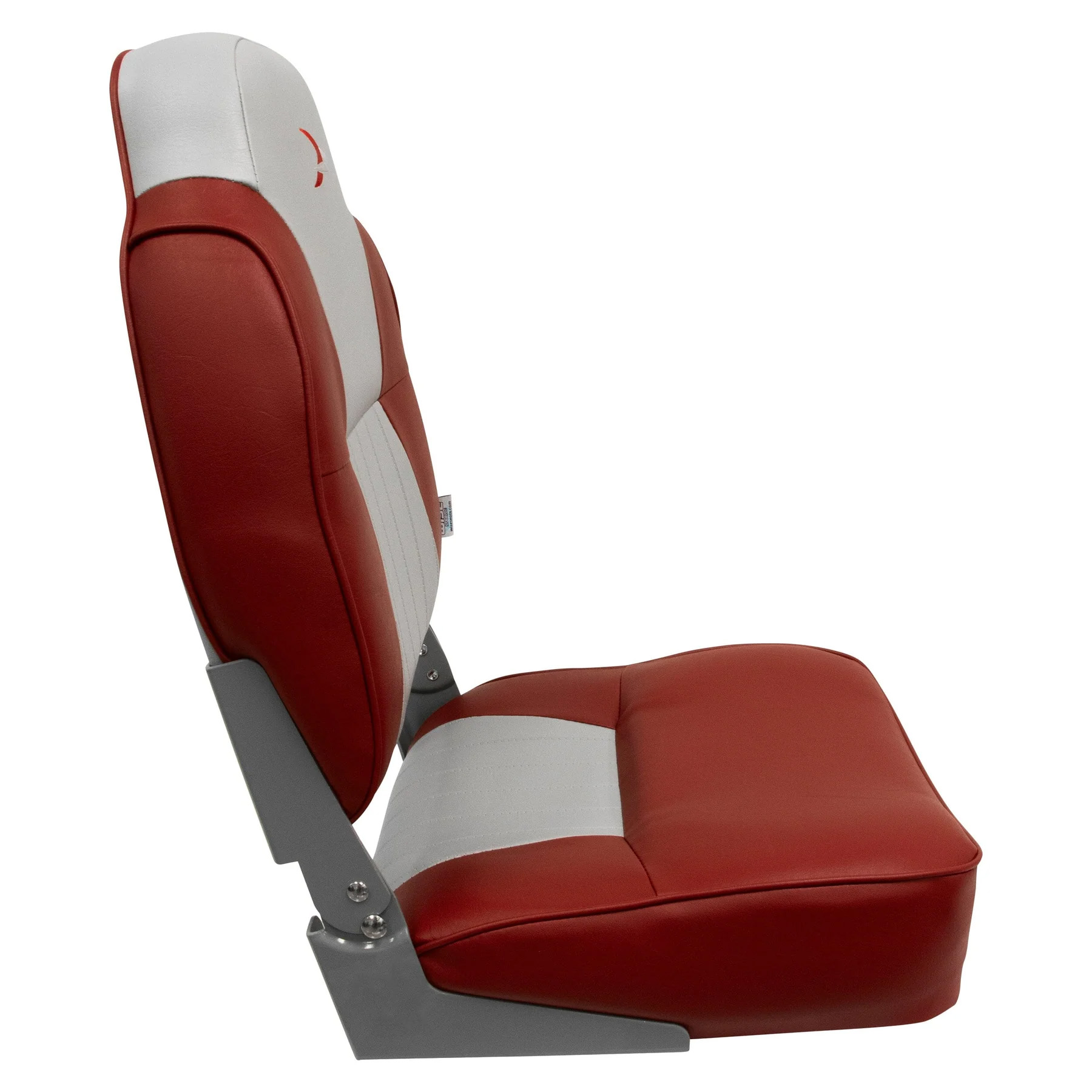 Wise 8WD640PLS Lund Style High Back Fishing Seat | Color — Grey • Red - Image 3