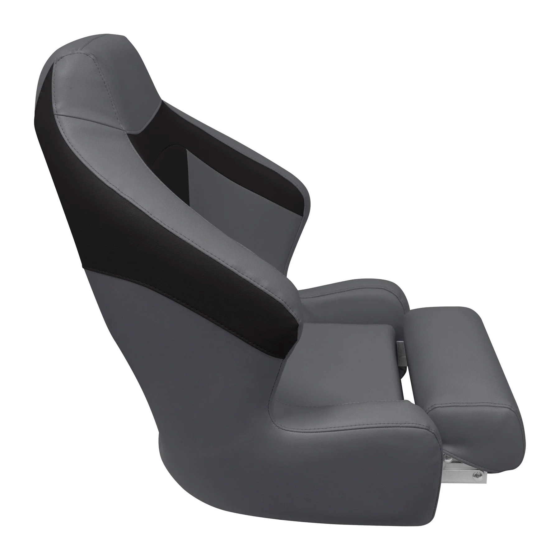 Wise BM3338 Premier Pontoon XL Bucket Seat w/ Flip Up Bolster | Color — Slate • Dark Neutral - Image 2
