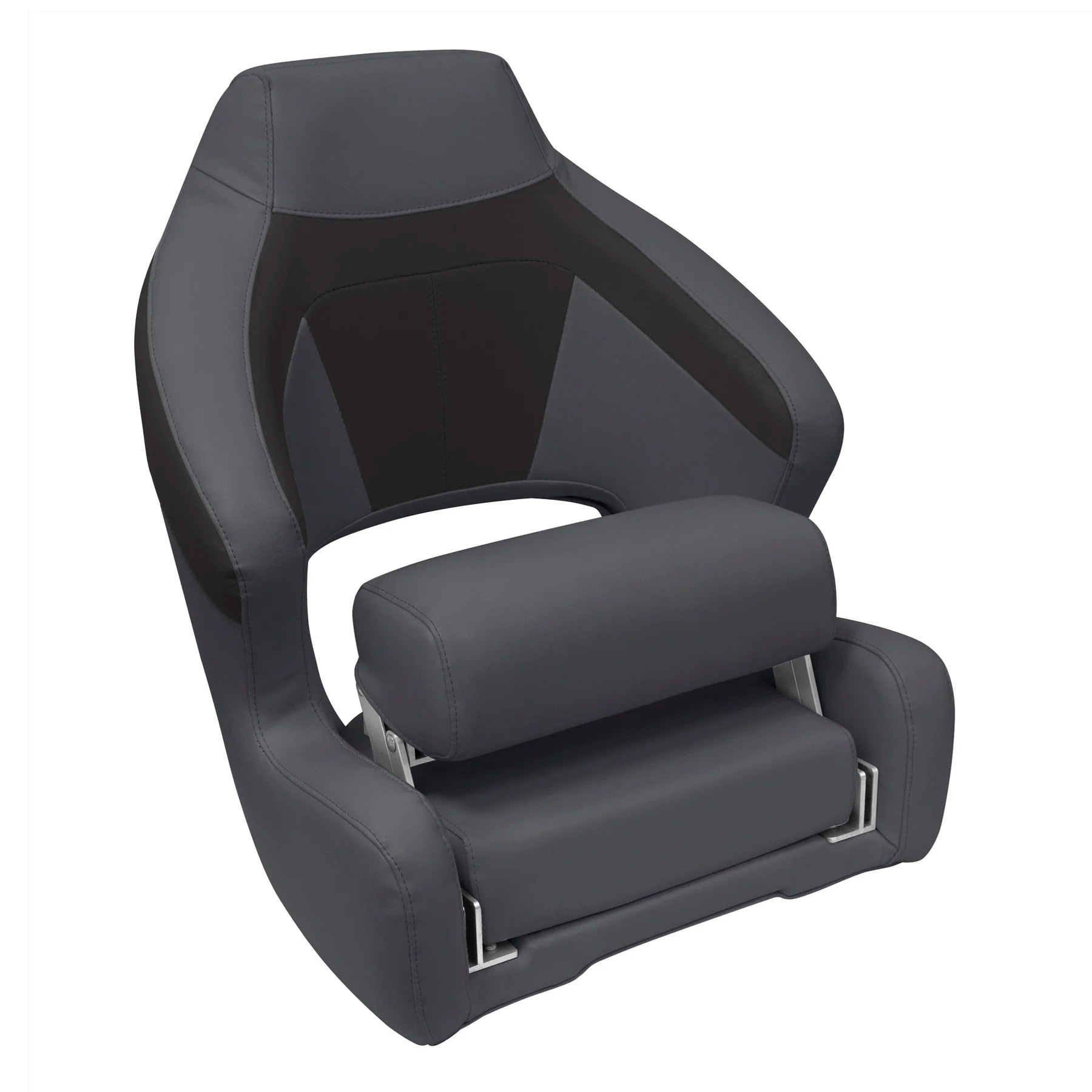 Wise BM3338 Premier Pontoon XL Bucket Seat w/ Flip Up Bolster | Color — Slate • Dark Neutral - Image 5