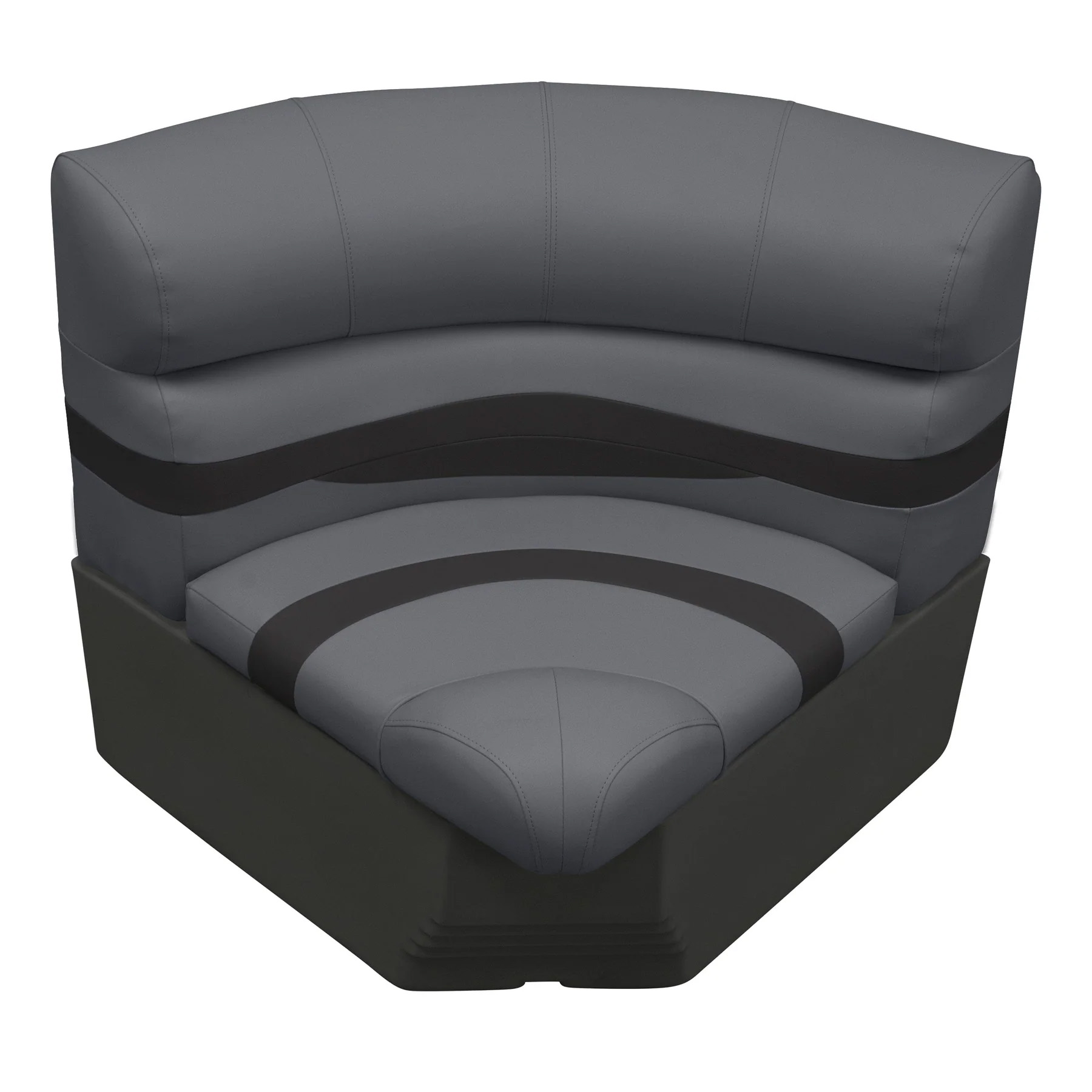 Wise Premier Pontoon 28" Radius Corner - Cushion & Base Set | Color — Slate • Dark Neutral - Image 2