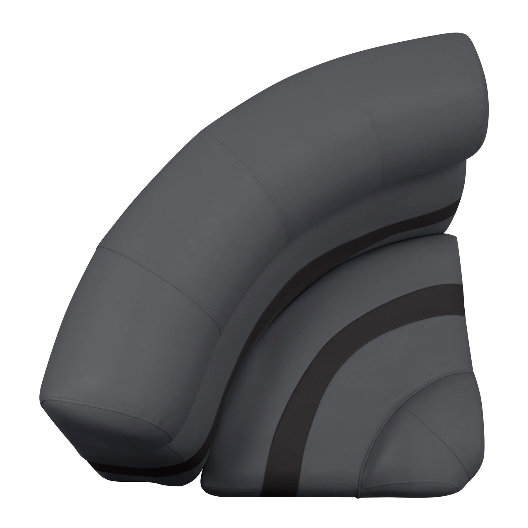 Wise Premier Pontoon 28" Radius Corner - Cushion & Base Set | Color — Slate • Dark Neutral - Image 6