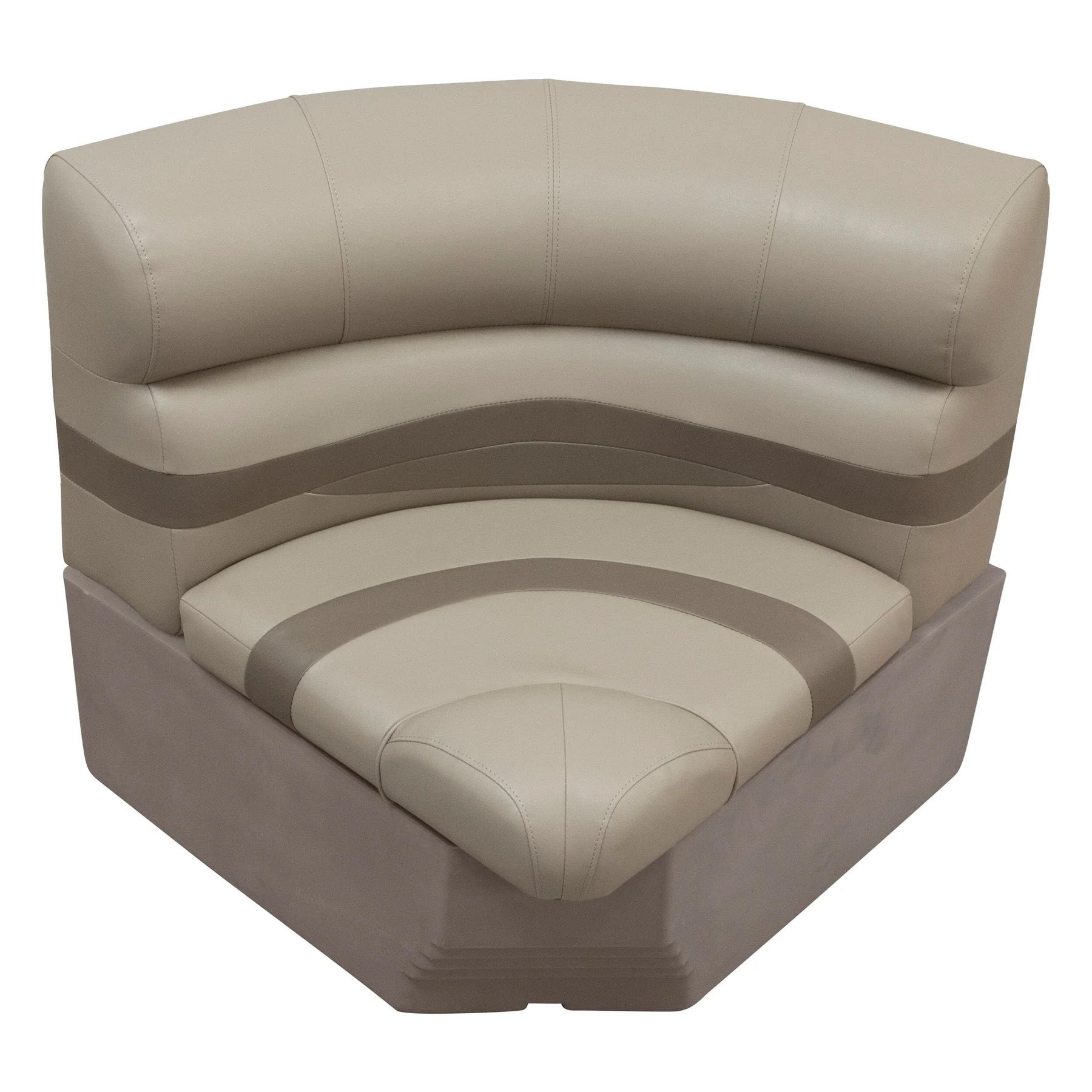 Wise Premier Pontoon 28" Radius Corner - Cushion & Base Set | Color — Mocha Java • Mushroom • Café - Image 2