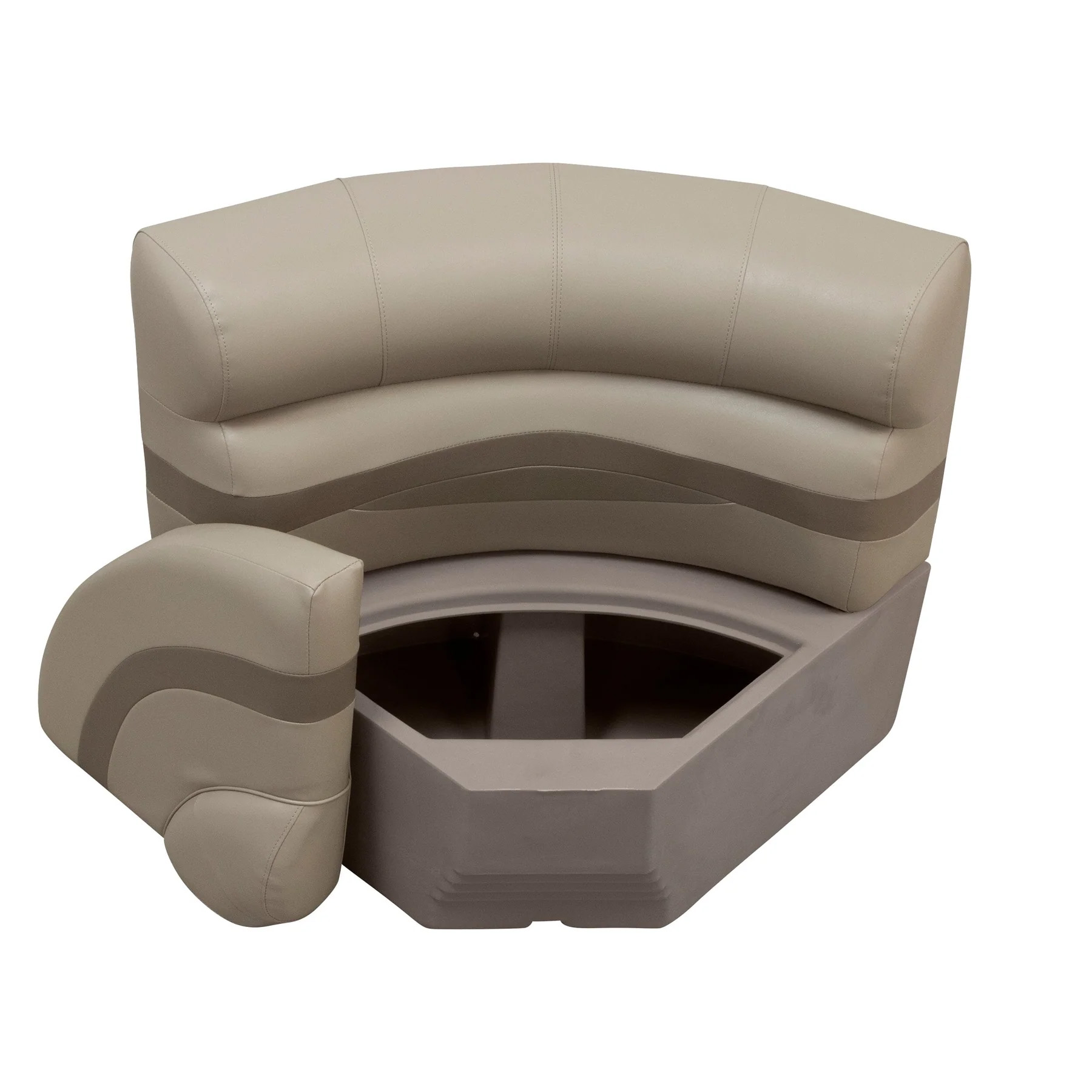 Wise Premier Pontoon 28" Radius Corner - Cushion & Base Set | Color — Mocha Java • Mushroom • Café - Image 3