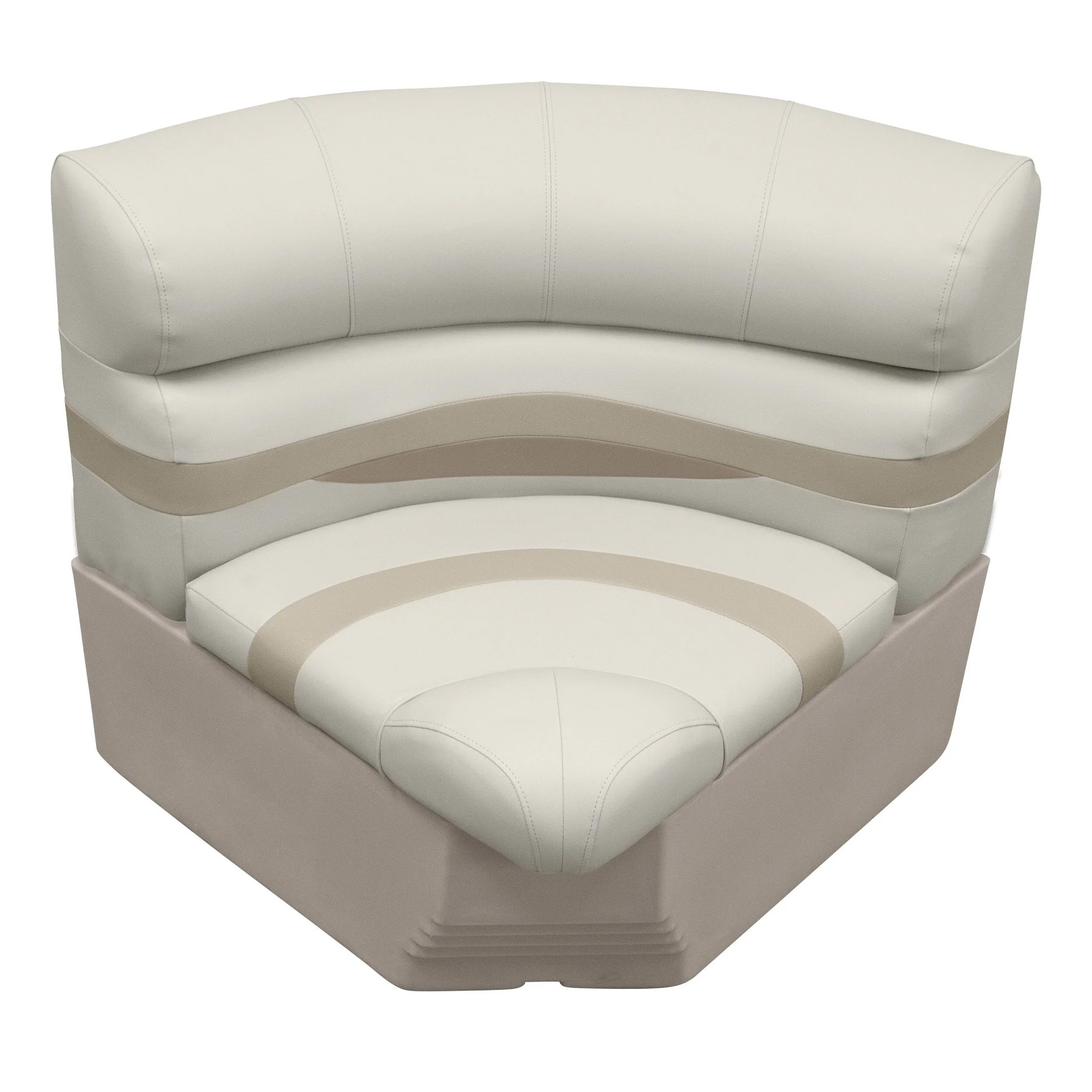 Wise Premier Pontoon 28" Radius Corner - Cushion & Base Set | Color — Stone • Mocha Java • Khaki - Image 2