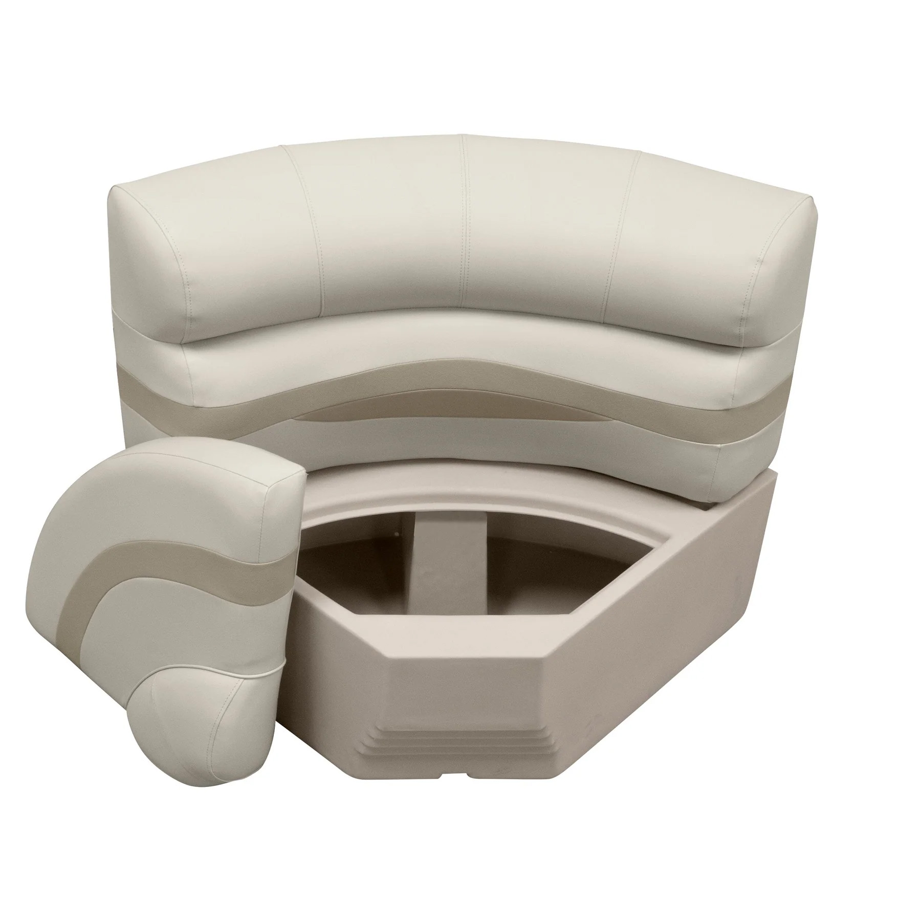 Wise Premier Pontoon 28" Radius Corner - Cushion & Base Set | Color — Stone • Mocha Java • Khaki - Image 3