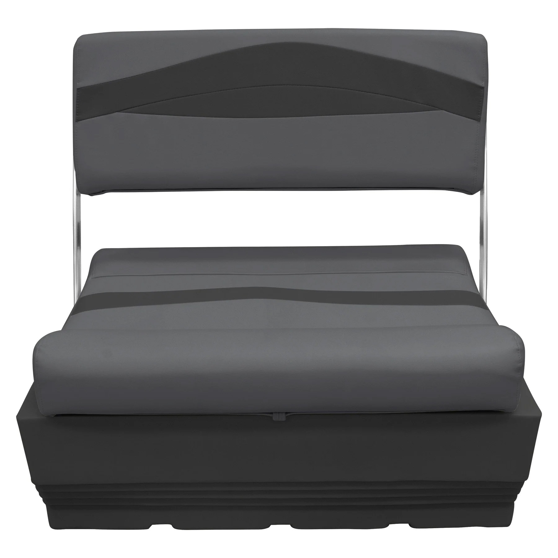 Wise Premier Pontoon Flip Flop Seat - Cushion & Base Set | Color — Slate • Dark Neutral - Image 2